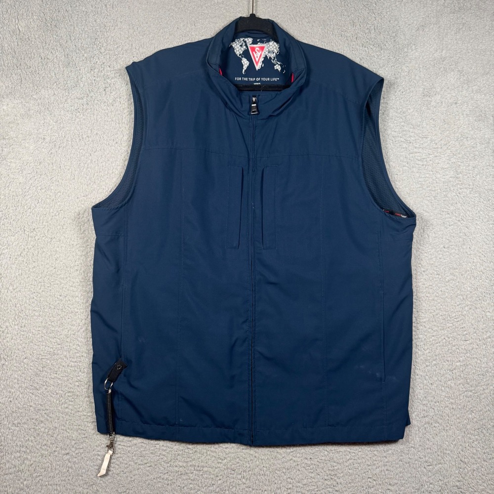 SeV Scottevest Mens XXL Navy Blue Travel Vest Multi-Pocket TEC Utility Techwear